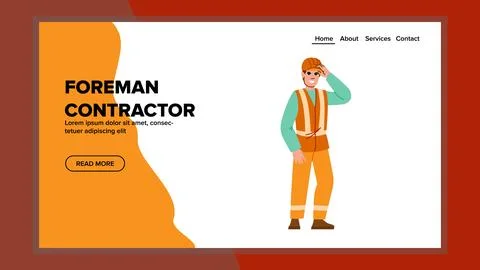 Worker foreman contractor vector Stock Illustration