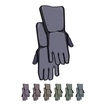 Worker gloves welding cartoon vector graphic Stock Illustration