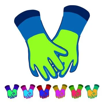 Worker gloves welding vector cartoon graphic Stock Illustration