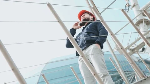Worker going down stairs Stock Footage 73470460