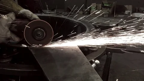 Worker grinding Stock Footage 71468952