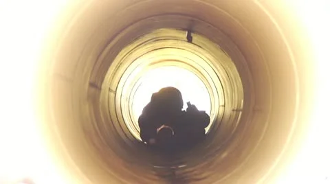 Worker Grinding the Interior of an Oil Duct Video stock 12659273