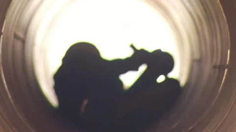 Worker Grinding the Interior of an Oil Duct Stock Footage 12659366