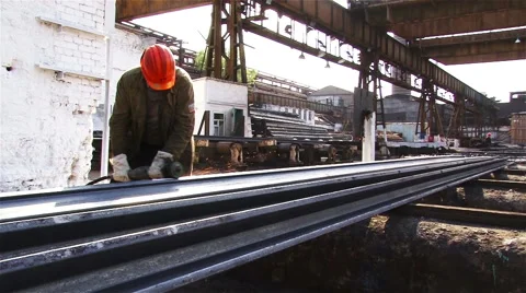 Worker grinding iron. Stock Footage 54895609
