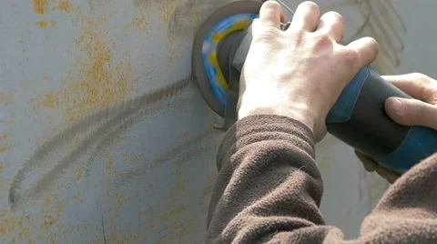Worker grinding steel. Stock Footage 62218081
