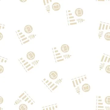 Worker growing indicators glyph seamless pattern Illustrazione stock