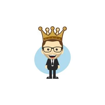 Worker guy with crown Ilustração Stock