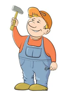 Worker with a hammer Illustrazione stock
