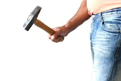 Worker with a hammer Stock Photos