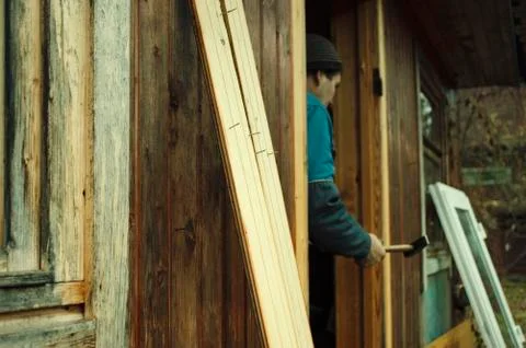 Worker With Hammer Foto stock