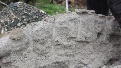 Worker hammer sand stone with jackhammer Stock Footage 56030701