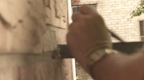 Worker hammering Stock Footage 57691143