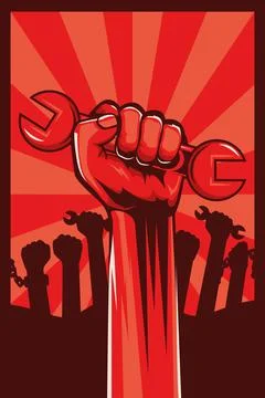 Worker hand revolution Stock Illustration