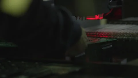 Worker hands close up manufacturing circuit boards Stock Footage 252757669
