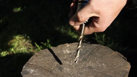 Worker hands, drill Video stock 76926996