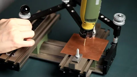 Worker hands on Engraving device pantograph with engraver Video stock 150228337