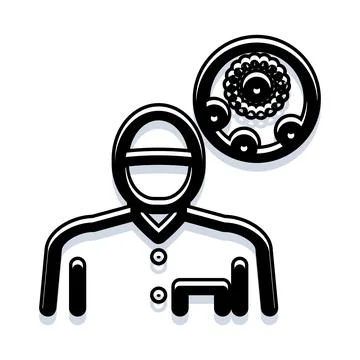Worker having a creative idea and thought process Illustrazione stock