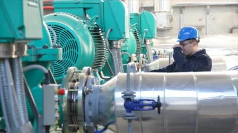 Worker in heating plant Stock Footage 24651680