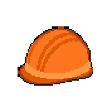 Worker helmet builder pixel art vector illustration Illustrazione stock