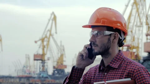 Worker in helmet Stock Footage 93000555