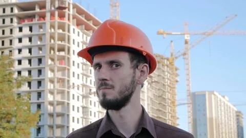 Worker in helmet Stock Footage 95217753