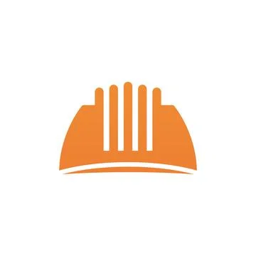 Worker helmet logo work safety head helmet symbol Stock Illustration