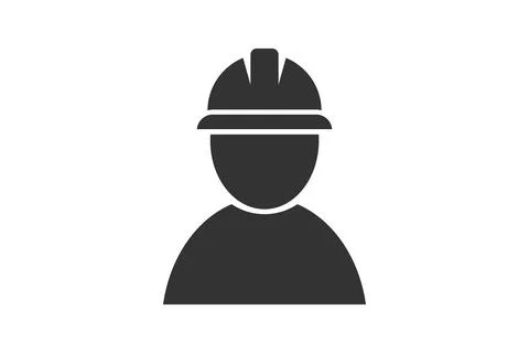 Worker in a helmet. Simple icon set. Flat style element for graphic design Stock Illustration