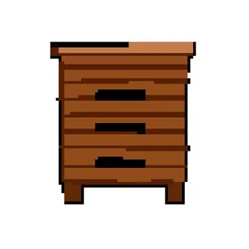 Worker hive pixel art vector illustration Stock Illustration