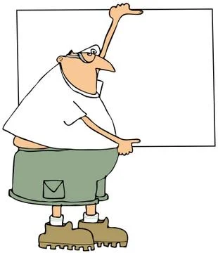 Worker holding a sign Stock Illustration