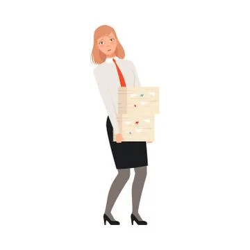 Worker With a Huge Number Of Tasks character Illustration Vector Stock Illustration