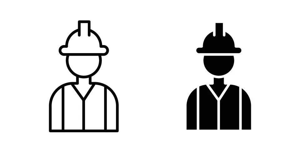 Worker icon bundle for website design projects Stock Illustration