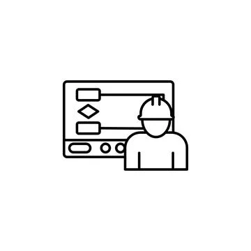 Worker icon. Element of production icon for mobile concept and web apps. Thin Stock Illustration