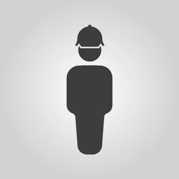 The worker icon. Engineer and repair, technician, builder symbol. Flat Stock Illustration