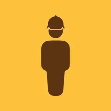 The worker icon. Engineer and repair, technician, builder symbol. Flat Stock Illustration