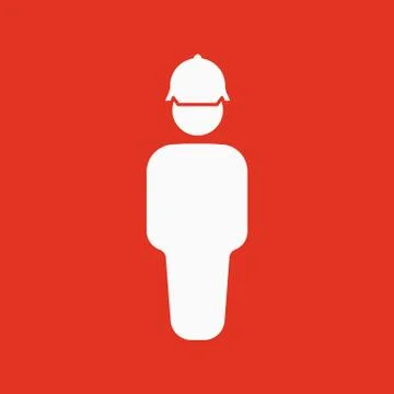 The worker icon. Engineer and repair, technician, builder symbol. Flat Stock Illustration