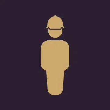 The worker icon. Engineer and repair, technician, builder symbol. Flat Stock Illustration