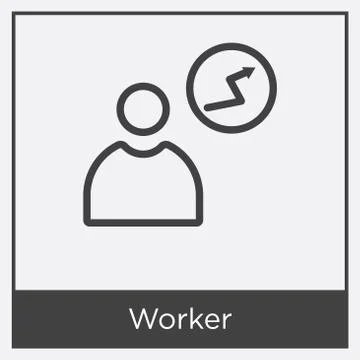 Worker icon isolated on white background Free Stock Illustration