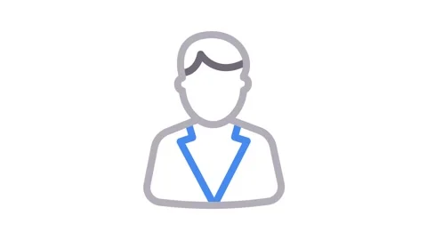 A worker icon set against a solid background. Stock Footage 334989537