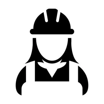 Worker icon vector female construction service person profile avatar Stock Illustration