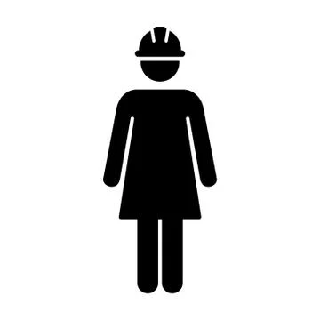 Worker Icon Vector Female Service Person of Building Construction Workman Symbol Ilustración de archivo