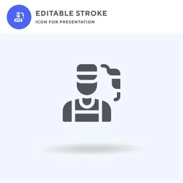 Worker icon vector, filled flat sign, solid pictogram isolated on white, logo イラスト素材
