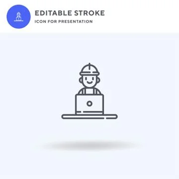 Worker icon vector, filled flat sign, solid pictogram isolated on white, logo 스톡 일러스트