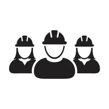 Worker icon vector group of construction contractor people persons profile Stock Illustration