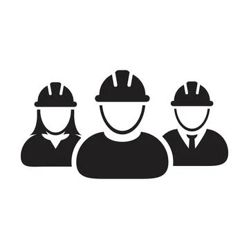 Worker icon vector group of construction contractor people persons profile Illustrazione stock