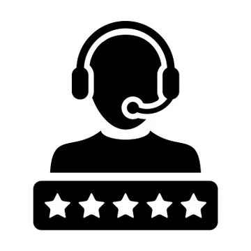 Worker icon vector male support service person profile avatar with a headphone Stock Illustration