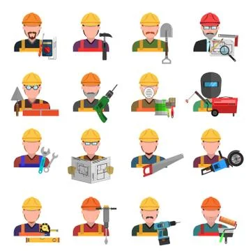 Worker Icons Set Stock Illustration