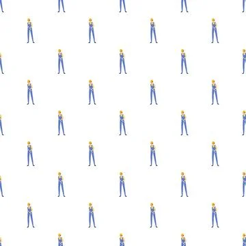 Worker illustration pattern background for construction concept Stockillustratie