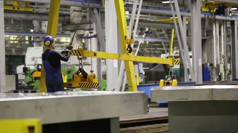 Worker on industrial factory Stock Footage 57700787