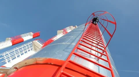 Worker on the industry chimney Stock Footage 24651805