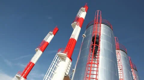 Worker on the industry chimney Stock Footage 24651869